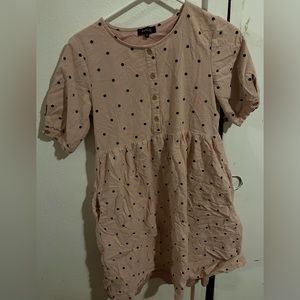 Roolee pink dot dress size Small